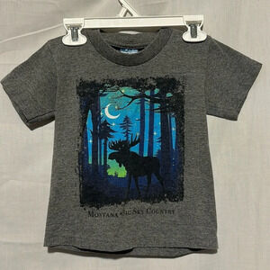 kids Prairie Mountain Montana Big Sky country graphic tshirt size 2/4